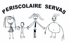 Logo du périscolaire de Servas représentant des personnages en noir et blanc qui se tiennent la main