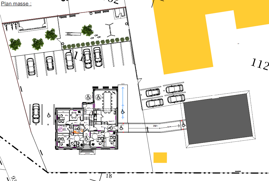 Plan d&#039;architecte du projet global