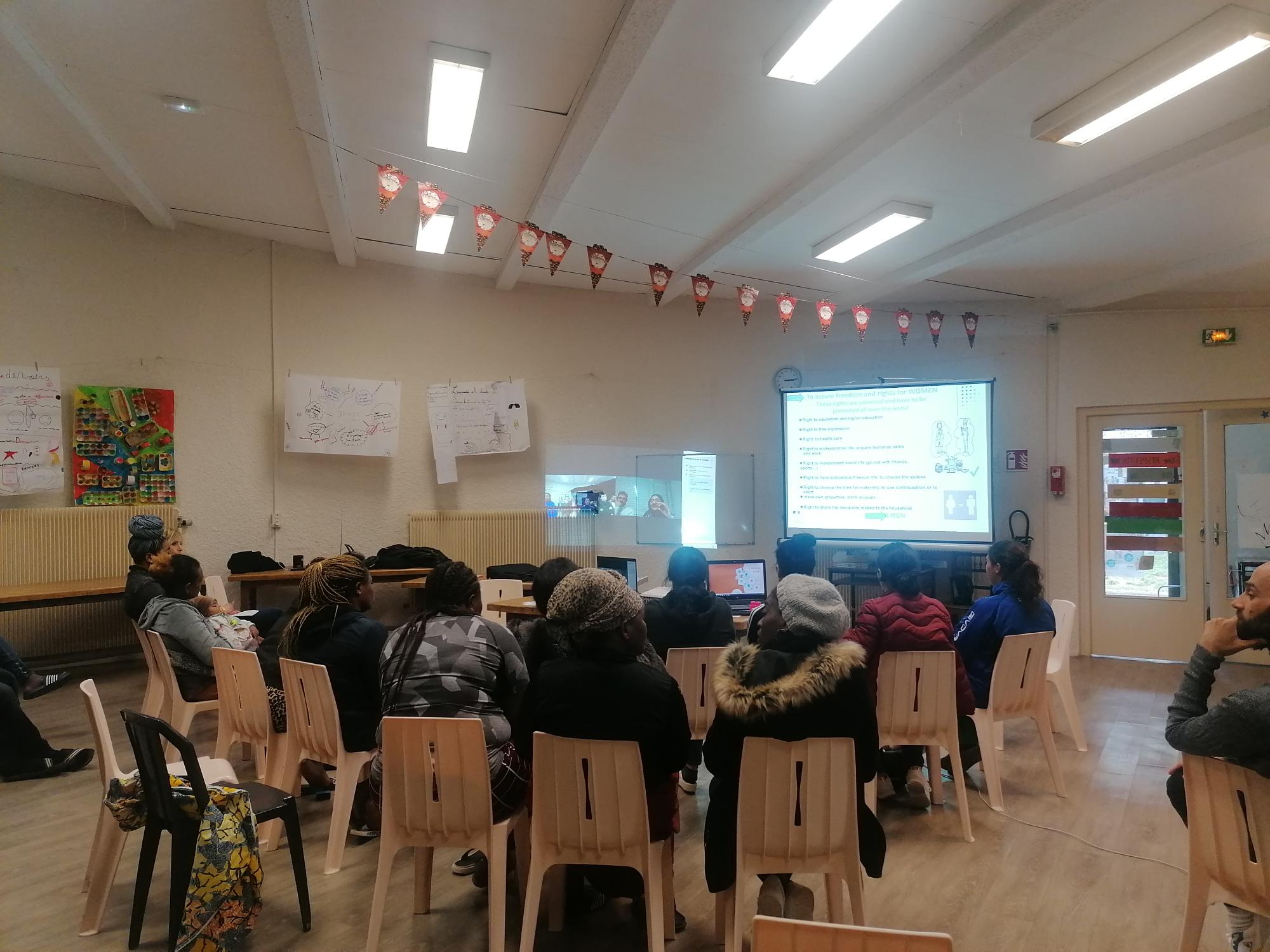 CADA01 Conférence droit des femmes Conférence au CADA au sujet du droit des femmes