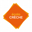 Logo Ecolo-crèche : deux losanges oranges superposés avec le nom "écolocrèche" inscrit au centre