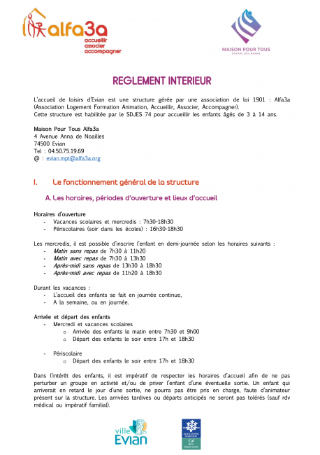 RÈGLEMENT INTÉRIEUR ACCUEIL DE LOISIRS 2025-2026